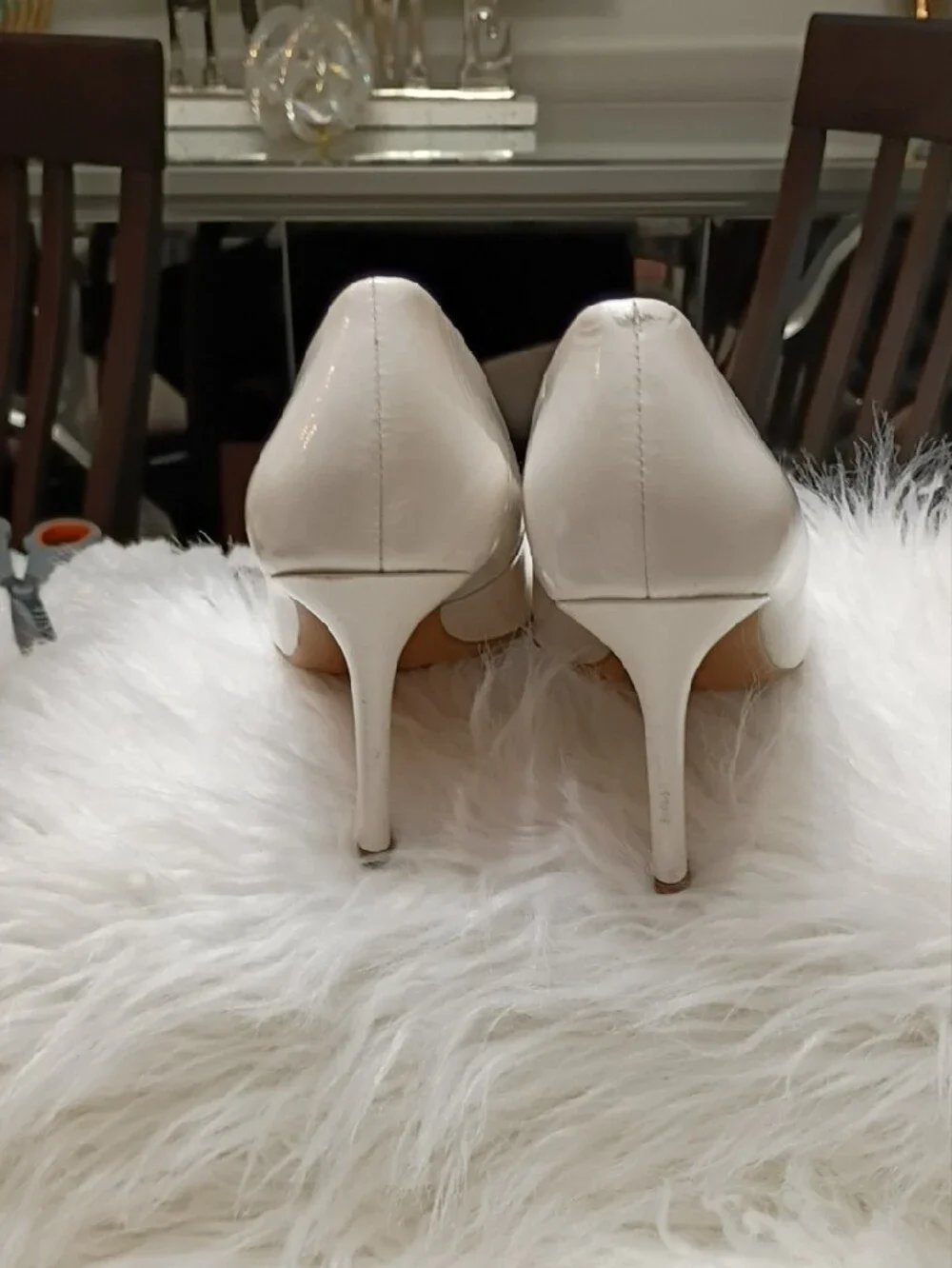 Naturalizer Anna Pointed-Toe Cream Patent Pumps 7.5 M